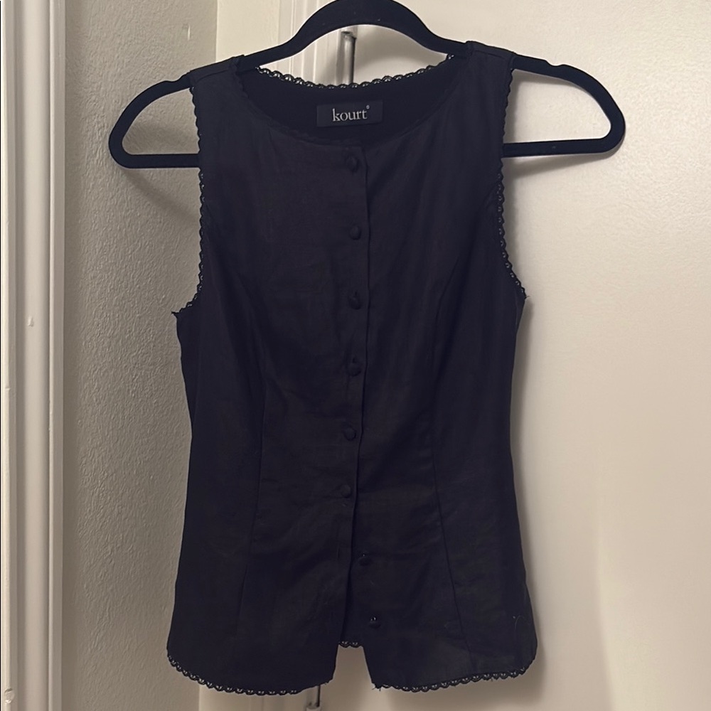Reformation Amela/ Kourt Micah Linen Top in Black